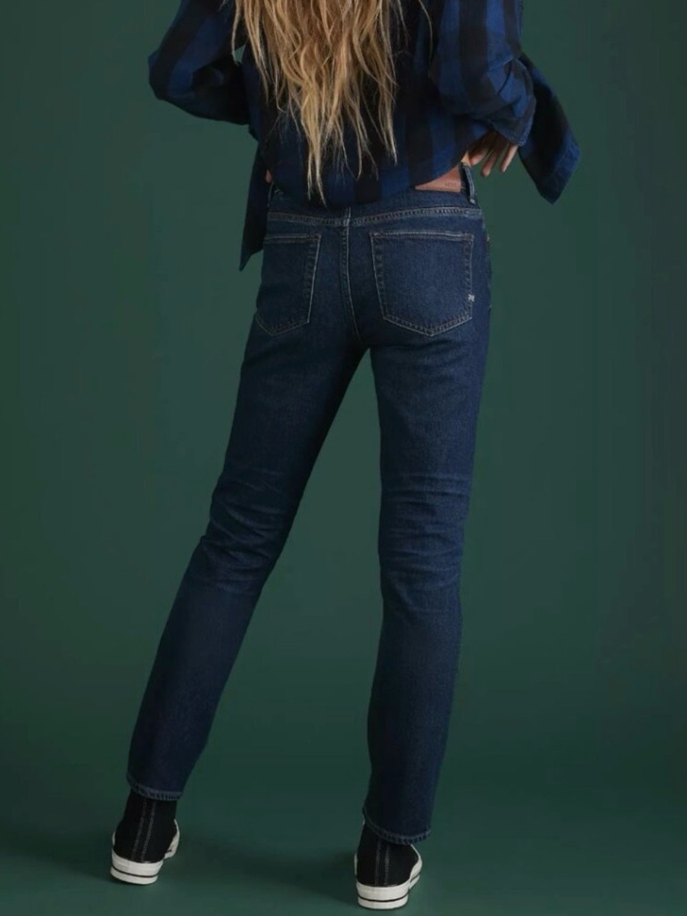 AE77 American Eagle Button Fly Dark Wash Straight Crop NWT Size 12
